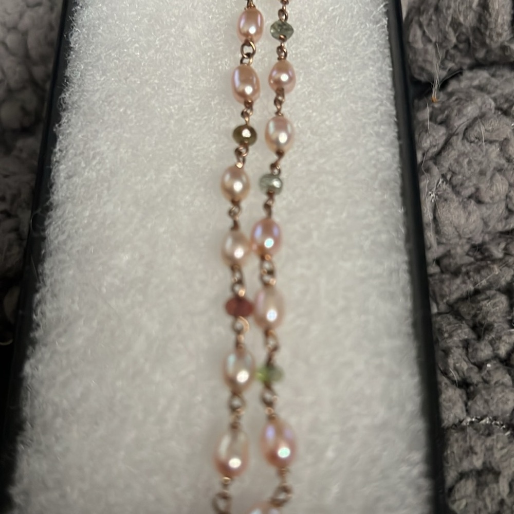 Lovely Honora Cultured Pearls and Gem Tourmaline 18 inches - Picture 5 of 5